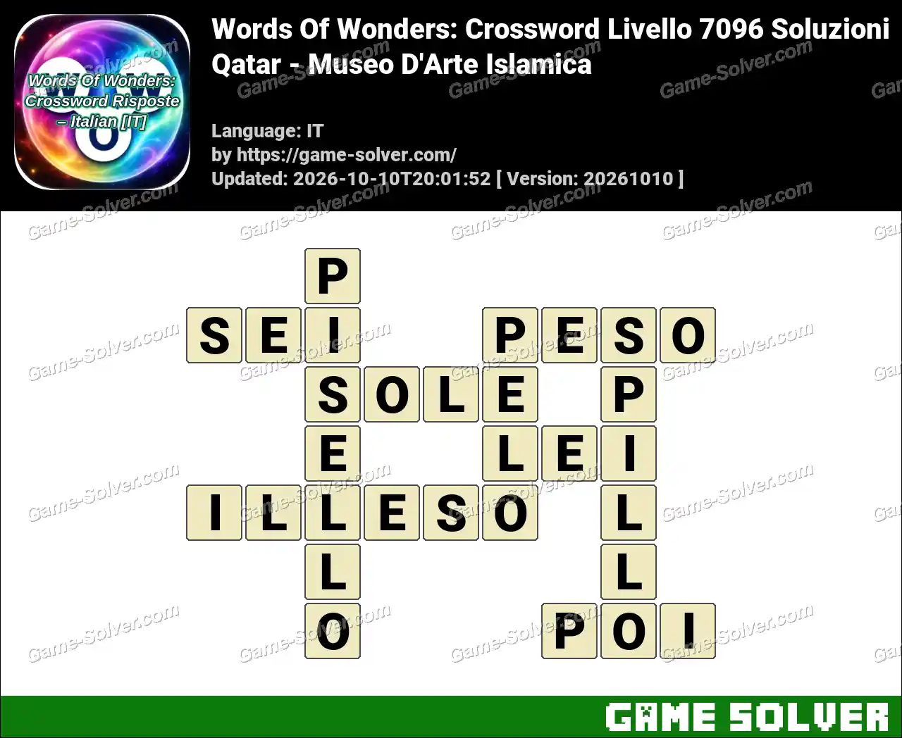 Words Of Wonders: Crossword Livello 7096 Soluzioni – Qatar – Museo D’Arte Islamica